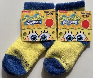 SpongeBob Children’s Soft Socks Size 9-2.5!Fast Two (2) Sets Of Pairs New W/Tags - Picture 1 of 3