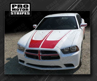 Calcomanías Dodge Charger 2011-2014 con acento de capó vieira corona rayas (elige el color) Foto 1 de 2