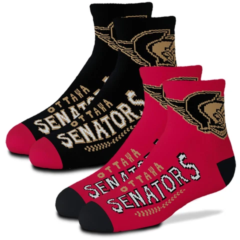 Youth For Bare Feet Ottawa Senators 2-Pack Team Quarter-Length Socks Cover