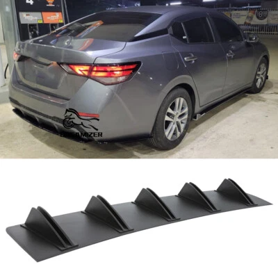 For Nissan Sentra Black Lower Rear Diffuser 5 Fins Bumper Spoiler Splitter Lip — 第 1/4 张图片