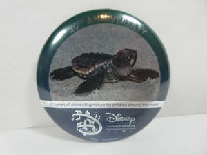 20th ANNIVERSARY DISNEY CONSERVATION FUND 3" HATCHLING TURTLE METAL PIN BUTTON - Picture 1 of 4