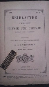 Review Beiblatter No. 6 To The Annalen Der Physik Und Chemie 1889 Leipzig Verlag - Picture 1 of 2