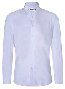 Hombre Club Cuello Camiseta Blanca 1920s Paliducho Anteojeras Con Barra Popelina - Imagen 1 de 5