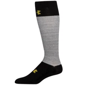 UNDER ARMOUR UA Hockey OTC Black Grey Cut Resistant Socks Youth L 1-4 Wmns 4-6.5 - Picture 1 of 7