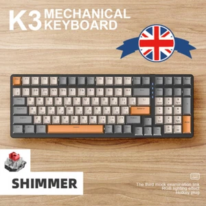 K3 Mechanical Keyboard Red/Blue Switch 100 Keys Mechanical Gaming Keyboard Wired - Picture 1 of 11