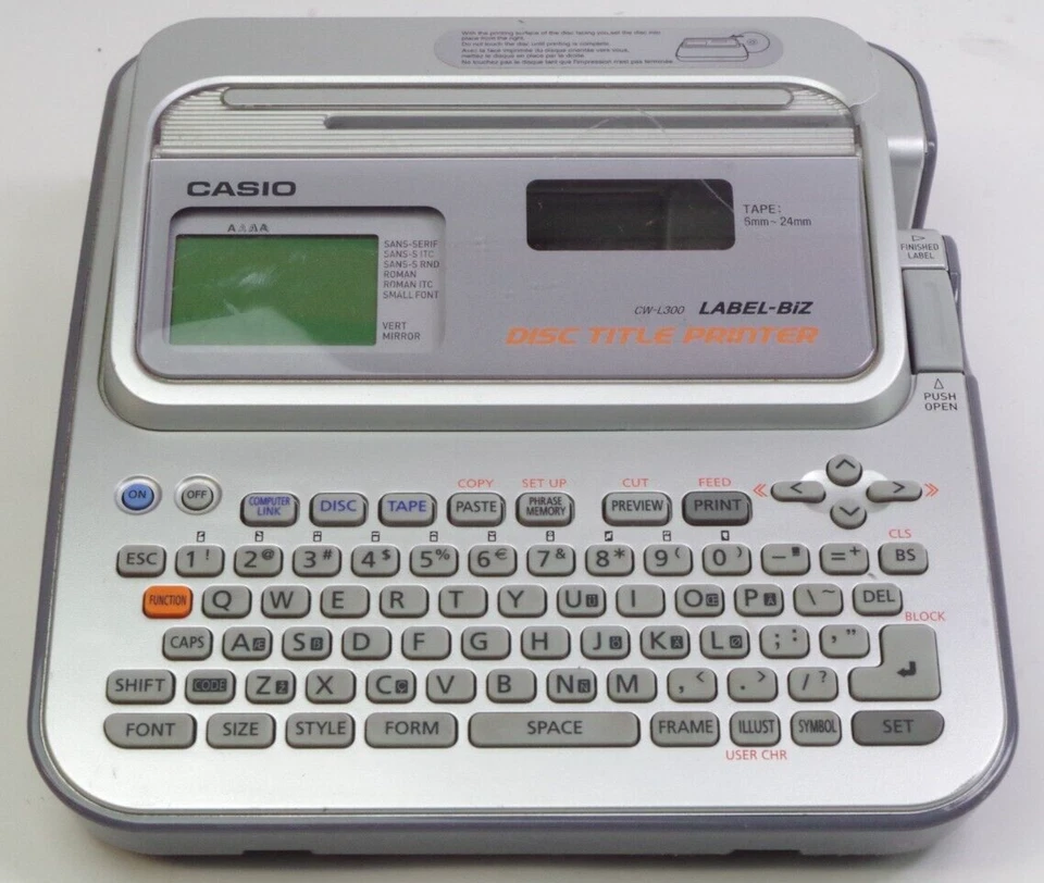 Casio Label Biz Disc Title Printer CW-L300 Tested NO POWER CORD - Image 1 of 2