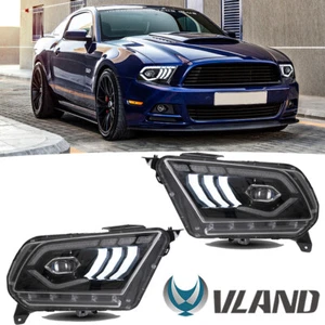 LED Scheinwerfer DRL Dynamische Frontscheinwerfer für 2010-14 Ford Mustang Set - Afbeelding 1 van 10