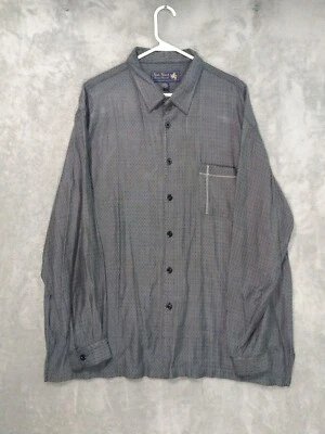 Nat Nast Shirt Mens XL Gray Silk Blend Luxury Originals Button Down Long Sleeve - Image 1 of 4