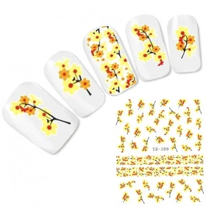 Tattoo flower nail art sticker flower nail foot sticker flower water decal new! - Picture 1 of 1