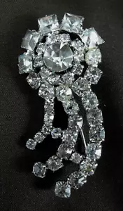 Vintage Starburst klarer Strass 2 1/4" Brosche - Bild 1 von 7