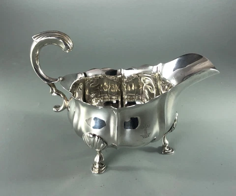 Victorian Crested Silver Sauce Boat Charles Harris London 1897 339g AEZX Cover