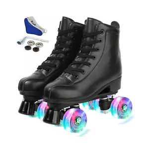 Roller Skates for Women Men Shiny Double Row Four Wheels Roller Skates Womens... - Picture 1 of 9