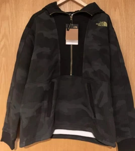 North Face Graphic Collection Pullover Hoodie Small Black Camo Fleece Sweater - Picture 1 of 7