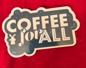 Dutch Bros Sticker Coffee For All Blue & White Dezember 2019 schwacher Blumenakzent - Bild 1 von 2