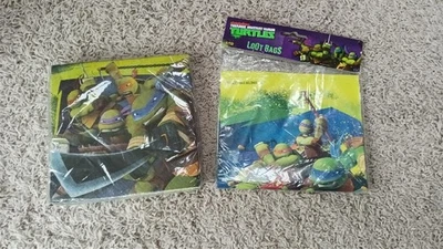 New Designware Teenage Mutant Ninja Turtles 2012 TMNT Napkins 16ct & 5 Loot bags - Image 1 of 4