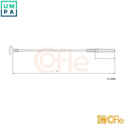 CABLE PULL PARKING BRAKE 17.1090 FOR TOYOTA 1NR-FE 1.3L 1ND-TV 1.4L 4cyl COROLLA - Image 1 of 4