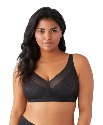 WACOAL 852336 Elevated Allure Wirefree Bra black, hot fudge NEW - Image 1 of 2