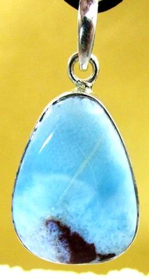 Larimar   Anhänger  in  925 Silber  gefasst    A-Qualität            Nr.11 - Bild 1 von 2