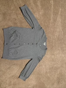 Banana Republic Gray Button Cardigan Sweater Pockets 3/4 Sleeve - Picture 1 of 11