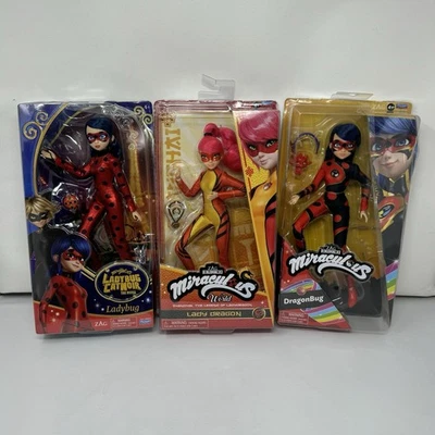 批量 3 件 神奇瓢虫 女士龙 龙虫 10.5 英寸 时尚娃娃 盒子 损坏 — 第 1/4 张图片