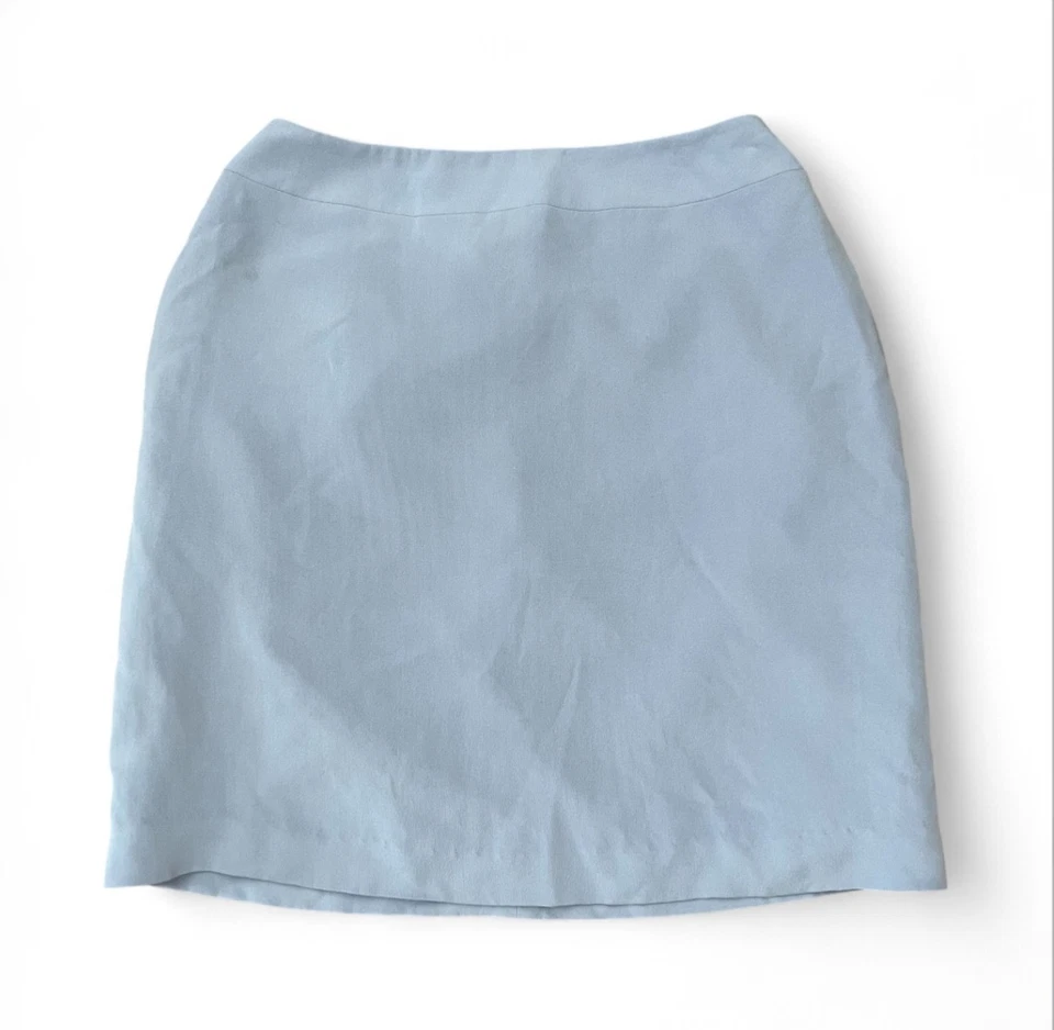 Minifalda Hugo Buscati 100 % seda talla 4 lavanda cremallera trasera vintage Y2K elegante Foto 1 de 4