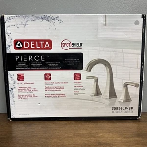 Grifo de lavabo de baño Delta Pierce amplio de 2 manijas - 35899LFSP - Imagen 1 de 2