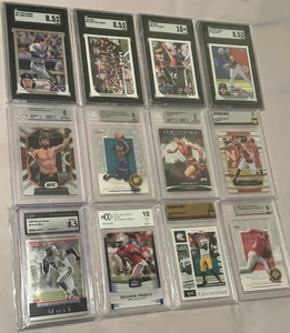 Lot x12 Graded Sports Cards Baseball, Football, Basketball SGC, Beckett, BCCG, + - Picture 1 of 11