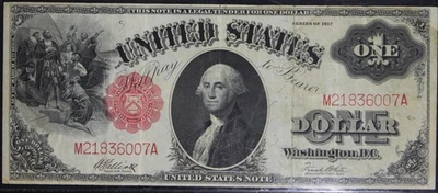 1917 VF25 Legal Tender 1$, FR 38m, SN M21836007A - Image 1 of 4