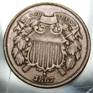 1867 Two Cent Piece - VF!! - Picture 1 of 2