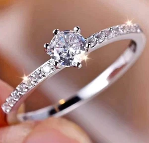 1Ct Round Moissanite Solitaire Ring only - Picture 1 of 2