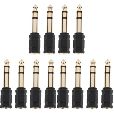  12 Stück vergoldeter Kopfhöreradapter 6.35mm bis 3,5 mm Adapter für Mikrofon - Bild 1 von 4