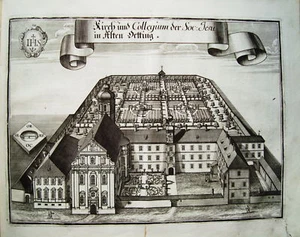 Jesuitten Kolleg  Altötting echter alter   Wening  Kupferstich 1721 - Picture 1 of 1