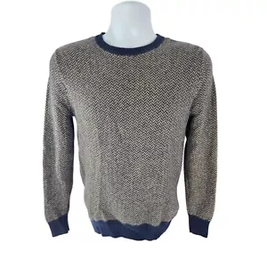 J. Crew 100% Cashmere Herringbone Crewneck Sweater Beige M / L - Picture 1 of 13