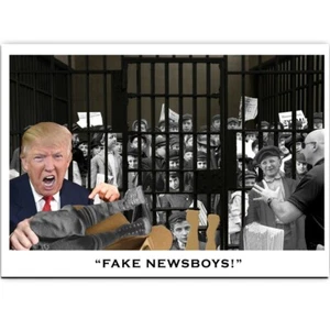 Aberrant Art Blank Note Cards: C678 Fake Newsboys! - Picture 1 of 2