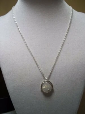 Collar Silpada N2722 Flip of a Coin madreperla circonita cúbica plata de ley Foto 1 de 4