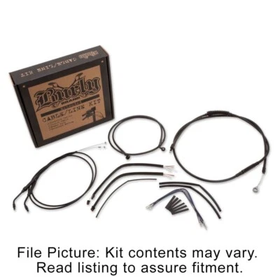 Kit de cables extendidos de vinilo negro Burly barras de 12" Harley Sportster 07-13 disco único Foto 1 de 4