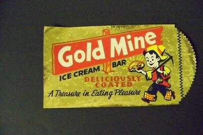 RARO NOS Vintage Efímero - Barra de Helado de Mina de Oro Adhesivo Publicitario 9.5 x 5 Foto 1 de 2