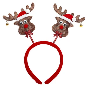 Witziger X-Mas-Haarreif mit Rentiergeweih Weihnachstfeier Kopfschmuck Elchgeweih - Bild 1 von 4