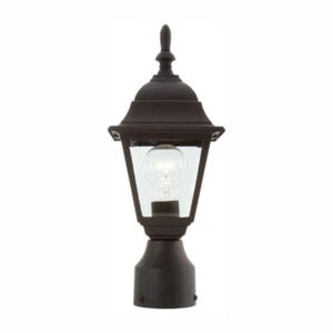 Black Outdoor Post Lamp Pole Driveway Lighting Garden Porch Yard Fixture Lantern - Picture 1 of 12