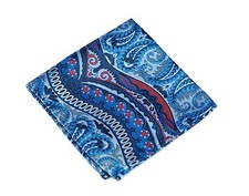 Lord R Colton Masterworks Pocket Square - Galapagos Sapphire Red Silk - $75 New