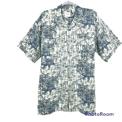 Camisa Robert Stock Island Estilo Abotonada SL Para Hombre Talla L Blanca Azul Verde Foto 1 de 4