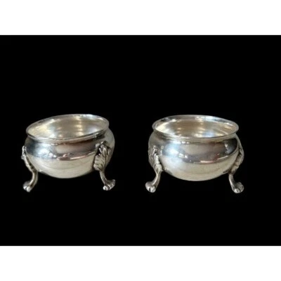 Набор из 2 АНТИКВАРНЫХ ОТКРЫТЫХ СОЛОНОК ИЗ ЧИСТОГО СЕРЕБРА RWM - Изображение 1 из 4