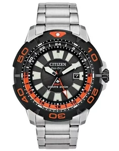 CITIZEN ECO-DRIVE PROMASTER GMT BJ7129-56E ORANGE DIVERS MEN'S WATCH NIB - Picture 1 of 10