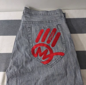 Pantaloncini denim hip hop da uomo Miskeen Originals taglia 42 - Foto 1 di 7