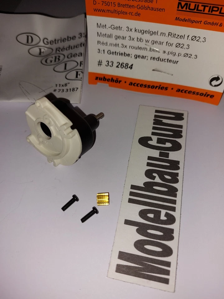 Metall-Getr.3:1 3-fach kugelgelagert m.Ritzel f.Ø2,3 Multiplex 332684 - Bild 1 von 1