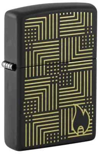Zippo 46478, Art Deco Laser Engrave Design, Black Matte Lighter, NEW - Picture 1 of 3