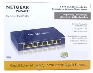 NETGEAR ProSAFE Eigth-port Gigabit Desktop Switch, Color Navy (Model GS108-400N - Bild 1 von 2