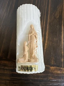 Vela Pilar Madre María Lourdes Blanca con Estatua 6" Precintada - Imagen 1 de 3