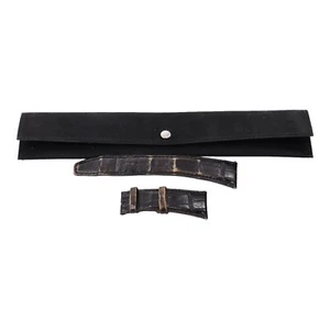 Genuine Used IWC Black Alligator Leather Strap 22-18mm w/Pouch for Portugieser - Picture 1 of 4