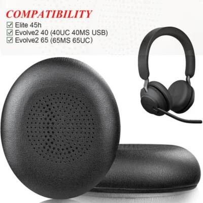 OHRPOLSTER24 Cuscinetti auricolari per Jabra Evolve2 65(65MS 65UC USB)/Evolve2 40(40UC 40MS USB)/Elite